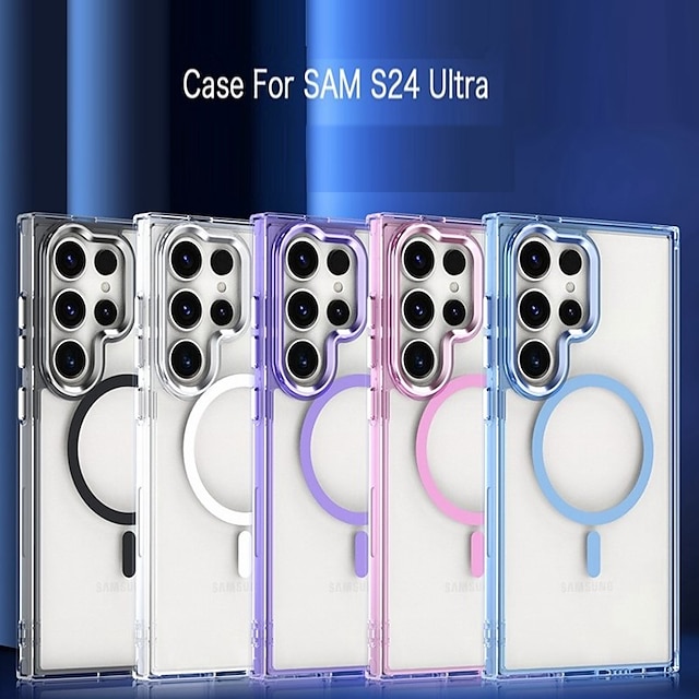  τηλέφωνο tok Για Samsung Galaxy S24 S24 Ultra Plus S23 Ultra Plus Πίσω Κάλυμμα Θήκη μαγνητικής προσρόφησης Με Magsafe Διαφανής Υποστήριξη ασύρματης φόρτισης Μη κιτρίνισμα TPU Ακρυλικό