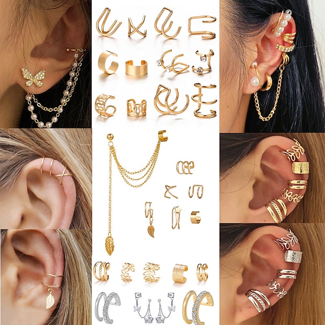  orecchini a clip per orecchio di perle orecchini da uomo e da donna orecchini con cartilagine falsa senza piercing gioielli