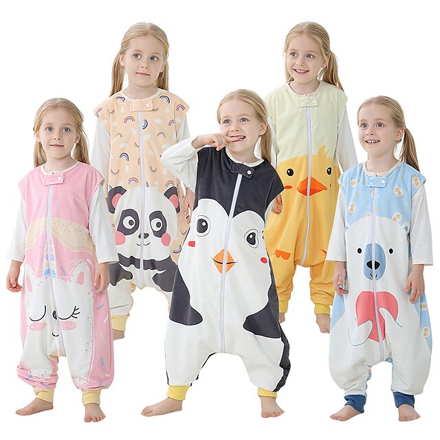  Kinderen Kigurumi-pyjama's Nachtmode Onesie pyjamas Dier Anime Onesie pyjama's leuke Style Katoenflanel Cosplay Voor Jongens en meisjes Dieren nachtkleding spotprent
