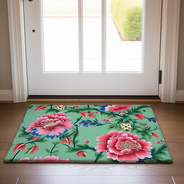  Grande capacho floral tapetes laváveis tapete de cozinha antiderrapante à prova de óleo tapete interior ao ar livre decoração do quarto tapete de banheiro tapete de entrada