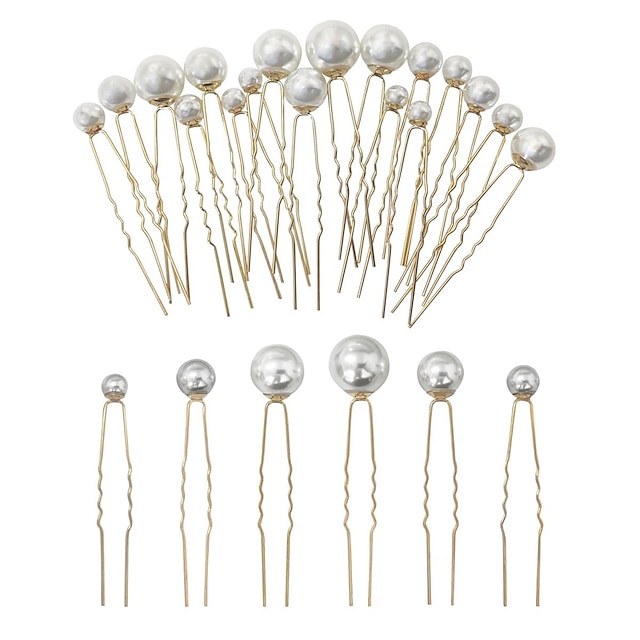  18 piese ace de păr cu perle de nuntă în formă de U bareta de nuntă vintage perle din strass accesoriu pentru mirese domnișoară de onoare femei