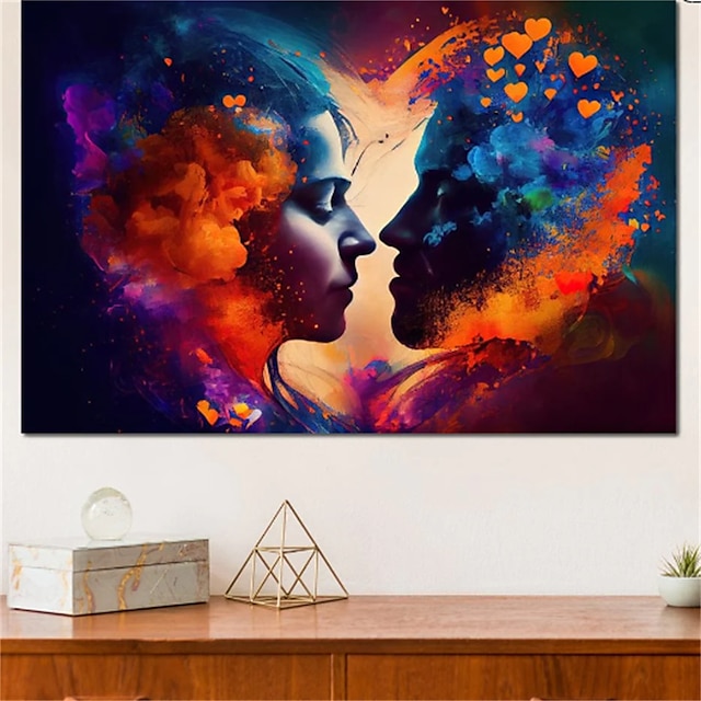  Toile d'art mural de la Saint-Valentin, couple amoureux, imprimés et affiches, peinture décorative en tissu pour salon, images sans cadre