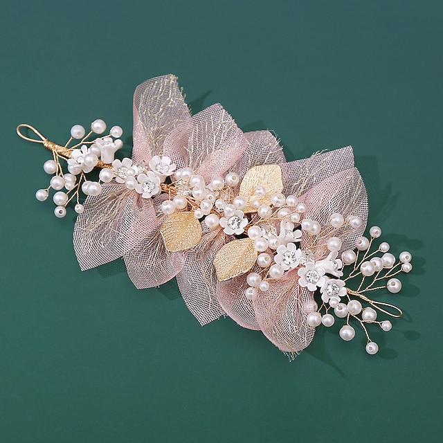  Headpiece Hair Clip Imitation Pearl Rhinestone Wedding Birthday Vintage Cute With Faux Pearl Floral Headpiece Headwear