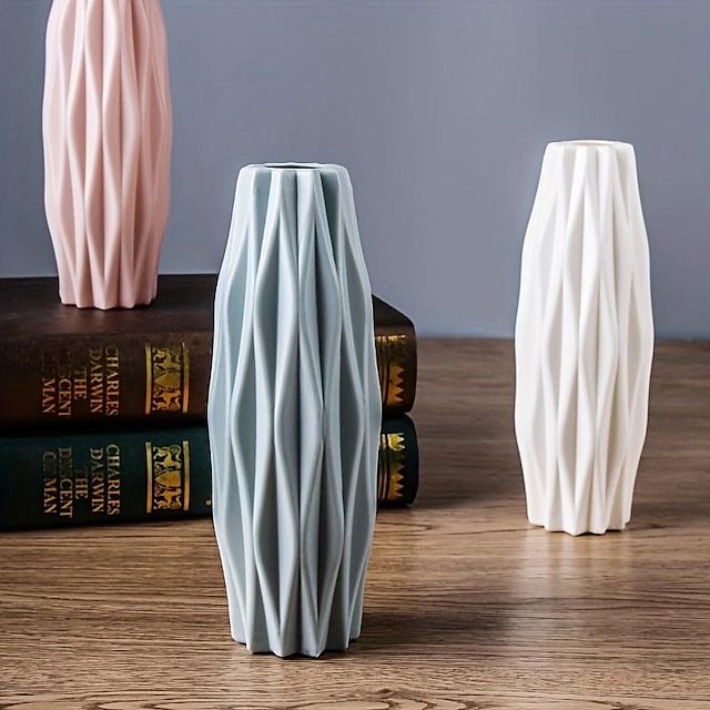  Nordic Plastic Vase, Creative Modern Vases, Nordic Style Flower Arrangement, Simple Flower Vases Decor, Scene Decor, Room Decor, Wedding Supplies, Wedding Favors (Flowers Not Included)