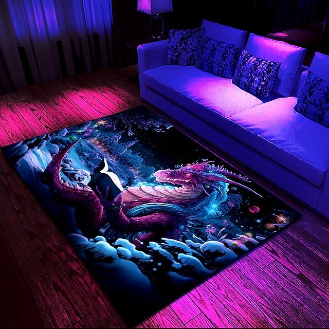 Blacklight Rug UV Reactive Glow in the Dark Area Rug Kitchen Mat Non ...