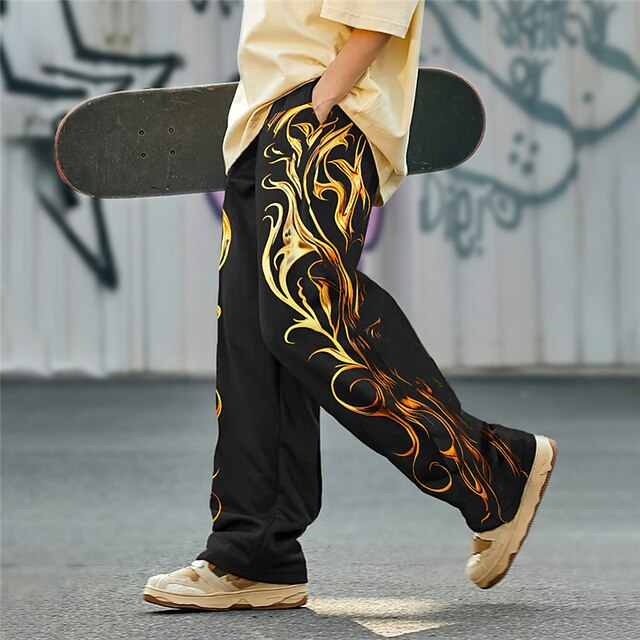 Flame Abstract Men's 3D Print Pants Trousers Outdoor Street Going
