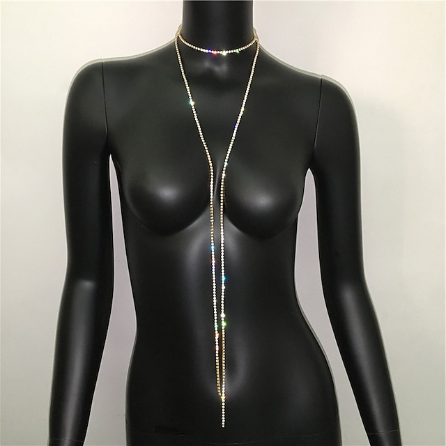  Choker ketting Lichaamsketting Цепочка для тела Elegant en luxueus Glitter Sexy Strass Voor Schijf Cosplay Carnaval Dames Kostuum juwelen Mode-sieraden
