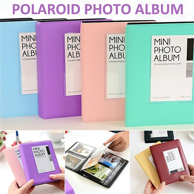  Étui d'album 3 pouces 64 pochettes, rangement pour photo polaroid fujifilm instax mini taille de film
