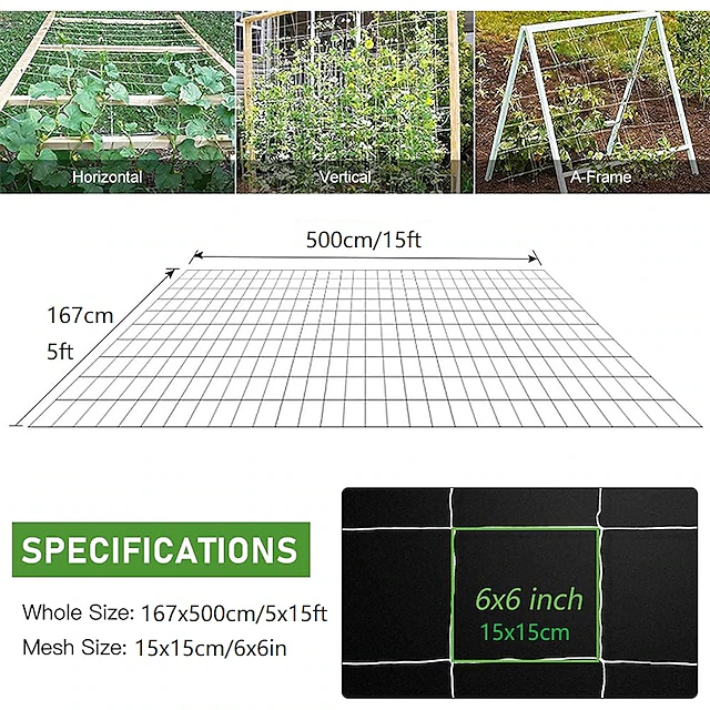 Planting Growing Net Trellis Netting Heavy-Duty Garden Plant Trellis Netting for Climbing ...