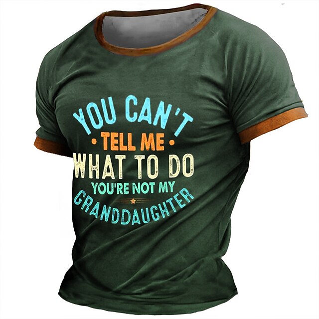  Per uomo Grafico Lettera Maglietta Manica Corta maglietta Stampa 3D Girocollo Camicia Quotidiano Designer Retrò Vintage Sport all'Aperto Ferie Uscire Marrone Verde militare Blu scuro Primavera