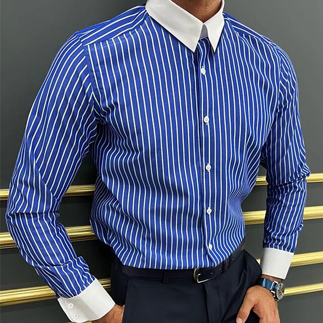 Men's Dress Shirt Button Down Shirt Collared Shirt French Cuff Shirts ...
