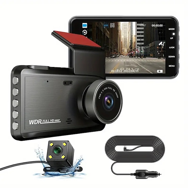  Dash cam da 4 pollici dvr per auto 24 ore hd 1080p dash camera videoregistratore a doppia lente 1080p scatola nera ciclo dashcam specchio registratore di guida