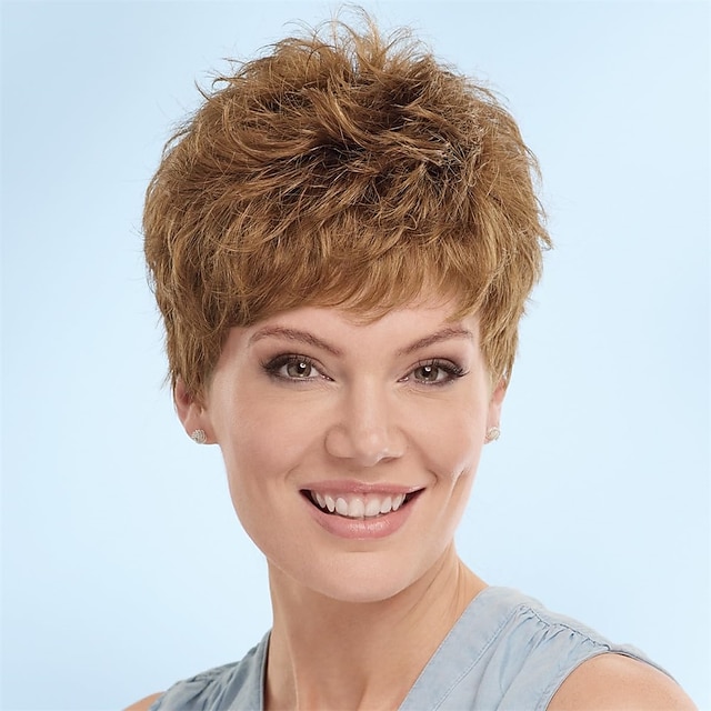 WhisperLite Wig Fresh Pixie Wig with Breathable Cap and Razored Layers/Multi-Tonal Shades of Blonde Silver Brown and Red