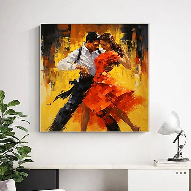  Tango canvas kunst aan de muur handgeschilderd olieverfschilderij romantiek dans kunst aan de muur romantiek paar kunst aan de muur dansend paar canvas voor huisdecoratie zonder frame