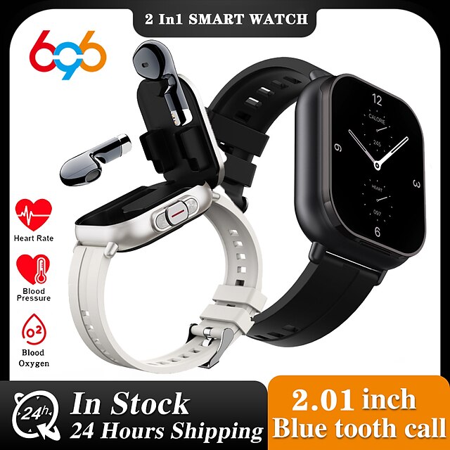  696 D8 Slimme horloge 2.01 inch(es) Slimme armband Smartwatch Bluetooth ECG + PPG Stappenteller Gespreksherinnering Compatibel met: Android iOS Heren Handsfree bellen Berichtherinnering IP 67 42 mm