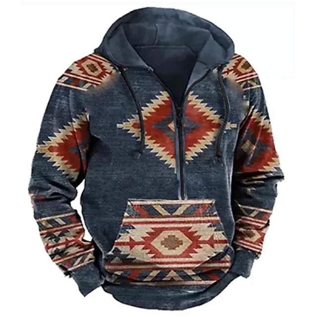 Men's Graphic Prints Hoodie Hoodies Sweatshirt Full Zip Hoodie Long ...