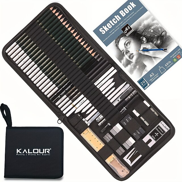 KALOUR 54Pack Sketch Drawing Pencils Kit With SketchbookInclude