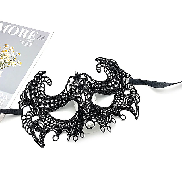 9 Pcs Adult Party Lace Mask Half Face Masked Ball Women's Halloween Props Black Fun Eye Mask 11