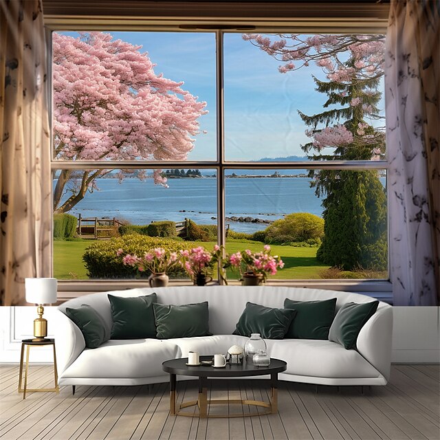  Fantasy Room Window Hanging Tapestry Wall Art Large Tapestry Mural Decor Photograph Backdrop Blanket Curtain Home Bedroom Living Room Decoration