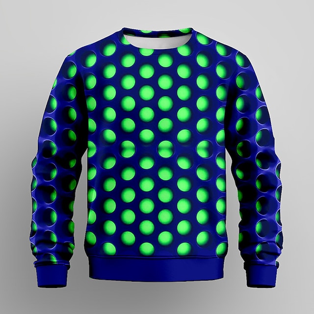  Drenge 3D Geometrisk Sweatshirt Pullover Langærmet 3D-udskrivning Forår Efterår Mode Gade Sej Polyester Børn 3-12 år Rund hals udendørs Afslappet Daglig Regulær