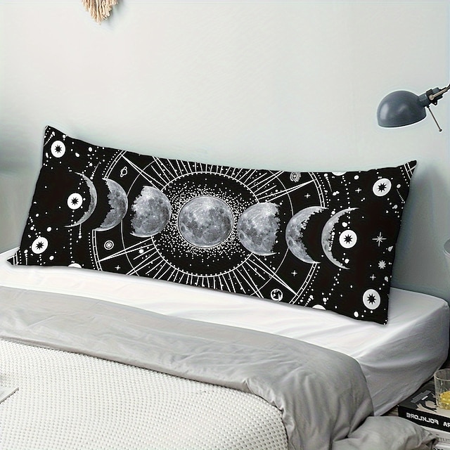  Housse de coussin corps lune, taie d'oreiller rectangulaire décorative douce, pour chambre à coucher, salon, canapé, chaise, 1 pièce
