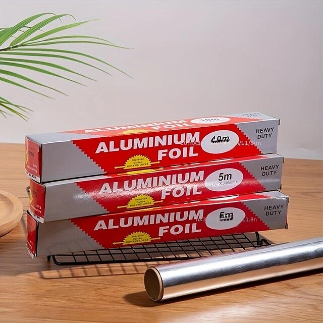  Foglio di alluminio resistente da 5/10 m: perfetto per cuocere al forno, friggere, cucinare, grigliare & barbecue - gadget da cucina & utensili da cucina