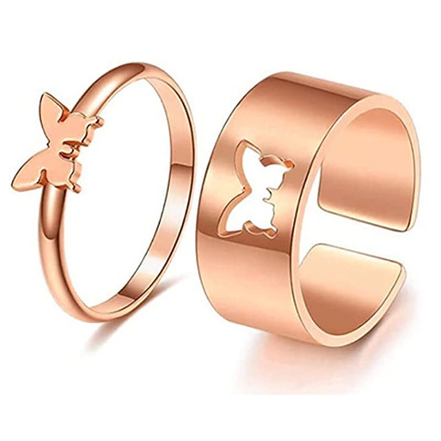  Punk Stil Par Ring Mænds Og Kvinders Ring Kombination Instagram Stil Sommerfugl Fashionabel Og Personlig Indeksfinger Ring Julegave