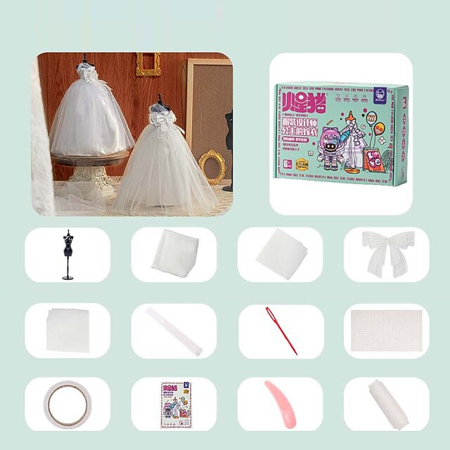  فستان زفاف الأميرة خنزير المريخ Redzoo للأطفال، صندوق هدايا عيد ميلاد الفتاة مصنوع يدويًا من مصمم الملابس