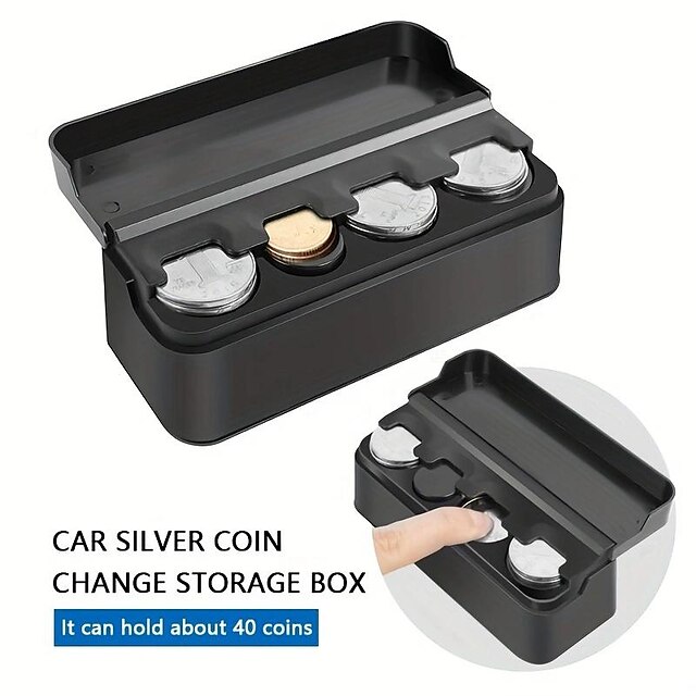  صندوق تخزين صغير للسيارات، صندوق عملات معدنية مزدوج الاستخدام للمنزل & سيارة تزيد من مساحة التخزين الخاصة بك