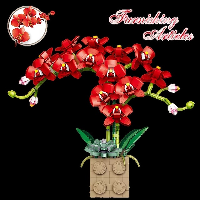  kvinders dag gaver valentinsdag gave kompatibel med le-go rose byggesten blomster ornamenter g5010 byggesten sommerfugl orkidé bonsai buket mors dag gaver til mor