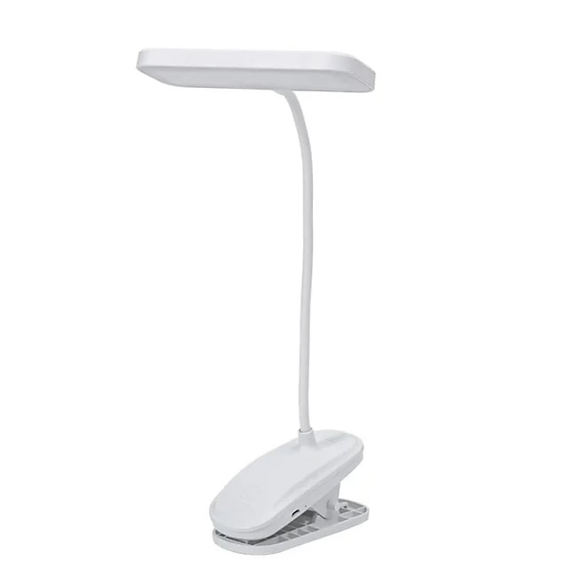  Lampe de table flexible à 360 ° avec clip, lampe de bureau LED à gradation continue, veilleuse de chevet rechargeable pour étude, lecture, travail de bureau