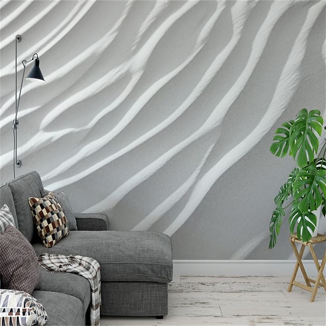  Cool Wallpapers 3D Stripes Wallpaper Wall Mural Nordic White Stripe Sticker Peel and Stick Removable PVC/Vinyl Material Self Adhesive/Adhesive Required Wall Decor for Living Room Kitchen Bathroom