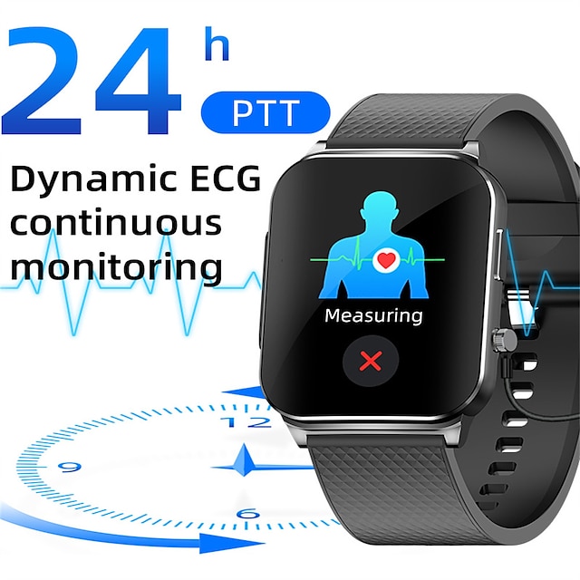 Ep03 Smartwatch für Männer, 24 Stunden PTT, EKG, Herzfrequenz, Blutdruck, Temperatur, Armband, nicht-invasive Blutzucker-Smartwatch