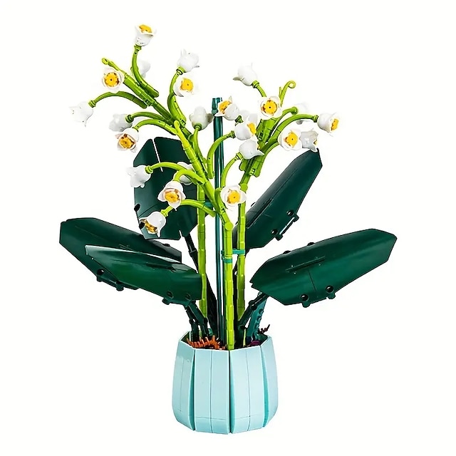  Kit de construcție a plantelor artificiale pentru cadouri de ziua femeii - 610 buc - model de ceas orhidee floare pentru casa și birou kit de construcție pentru învățare și divertisment cadouri de