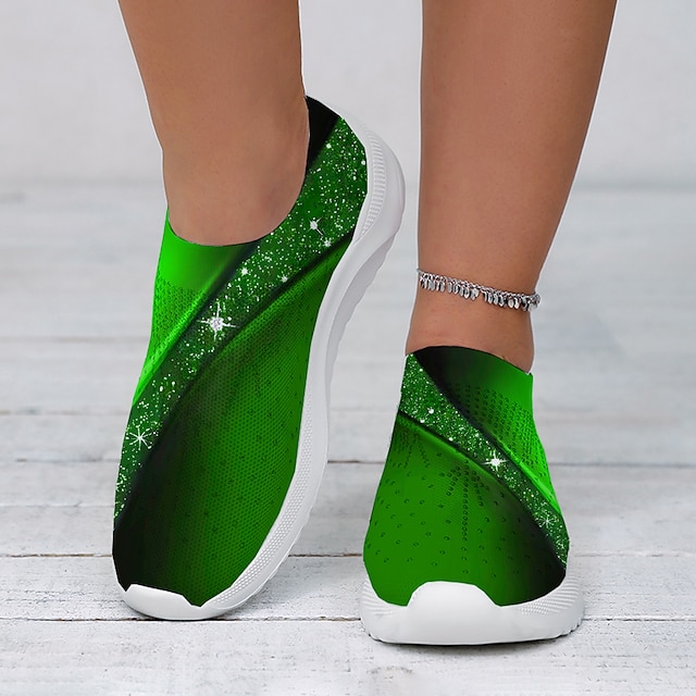  adidași de damă, mov, cu imprimeu flyknit, cu slip-on – încălțăminte casual ușoară și respirabilă pentru mers pe jos și confort de zi cu zi