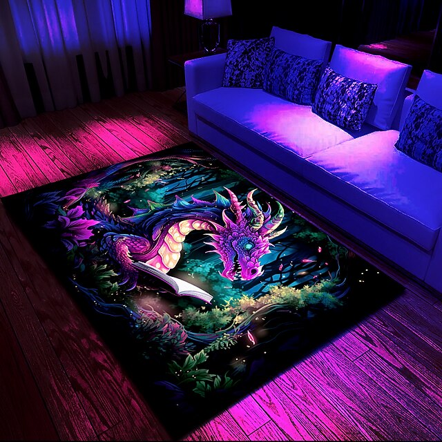 Blacklight Rug UV Reactive Glow in the Dark Area Rug Kitchen Mat Non ...