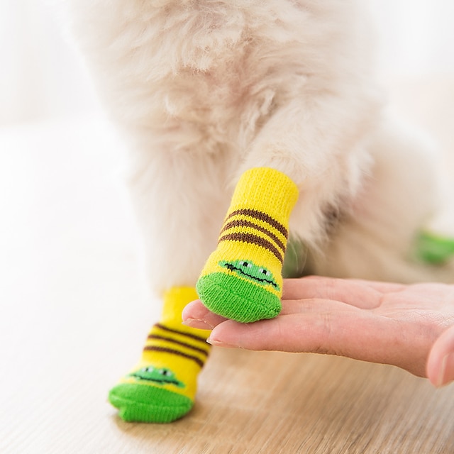  kiváló minőségű csúszásmentes alsó kisállat zokni kis kutya zokni kutya lábhuzat maci uszkár pamut zokni szett 4 darab