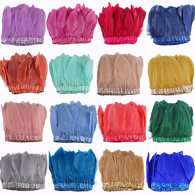  Carnival Headwear Diy Jewelry Accessories 25-30cm Rooster Tail Cloth With Colorful Skirt Decoration Performance Real Feather Clothing Accessories