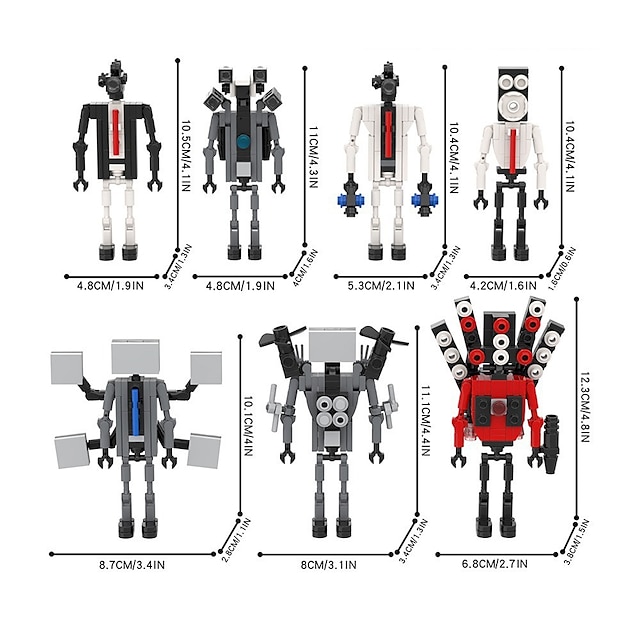  Figurines d'Action Action & Figurines / compatible ABS + PC Legoing Créatif Jouets de décompression Interaction parent-enfant pour enfant Jouet Cadeau
