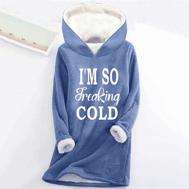  dámská mikina mikina pulovr šerpa polyester dopis ležérní sportovní potisk teplý fuzzy comfrt mikina s dlouhým rukávem top mikroelastický pad & zimní comfrt prodyšná měkká tkanina
