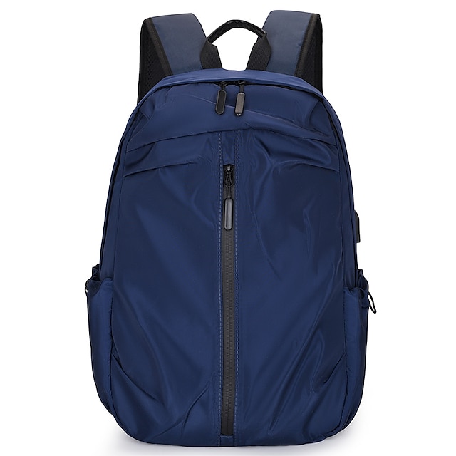  Men's Backpack Mini Backpack Daily Solid Color Nylon Large Capacity Lightweight Zipper Black Blue Gray