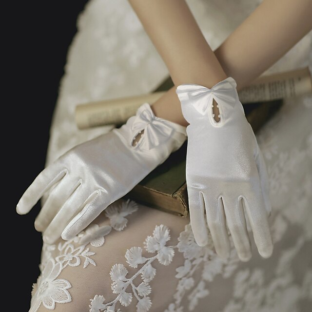  Спандекс До запястья Перчатка Свадебные перчатки / Вечерние перчатки С Бант Свадьба / Партия перчатки