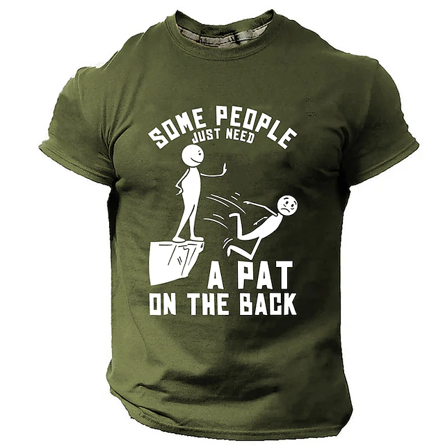 Men's Humorous Graphic T-Shirt: 'Some People Just Need A Pat On The Back' Pun Short Sleeve Tee 5