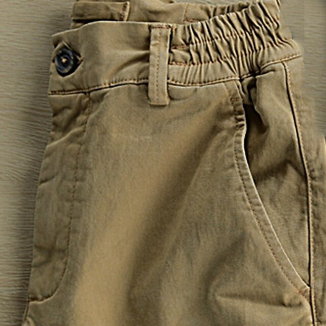 Men's Cargo Pants Cargo Trousers Buttons Elastic Waist Multi Pocket ...