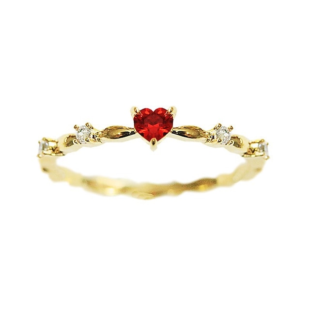 טבעת חתונה לְחַבֵּב כסף זהב סגסוגת לב אלגנטית אופנתי סגנון חמוד 1 pc