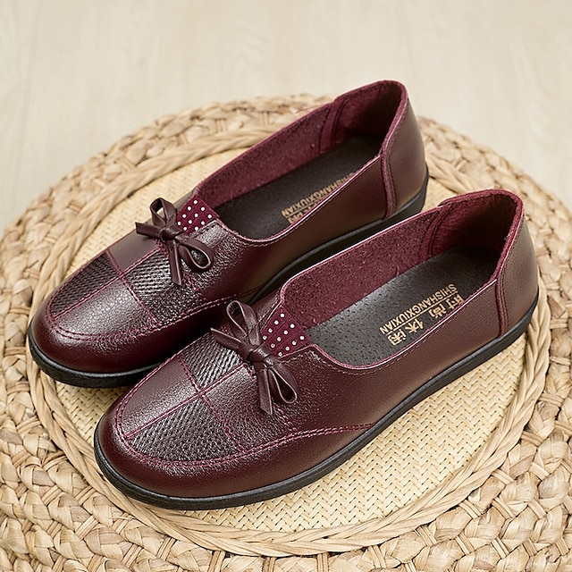  Damen-Slipper mit weicher Sohle und lässigem Design – leichte Ballerinas aus PU-Leder mit Spitzendetails zum Spazierengehen, Reisen und für den Alltag