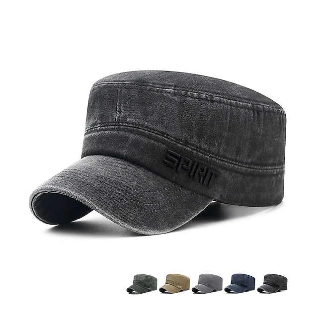  Unisex Bască Flat Șapcă de baseball Cap militar Pălărie de cadet Negru Albastru Marin Închis Poliester Modă Epocă Casual minimalism În aer liber Vacanță Simplu Ajustabile Modă