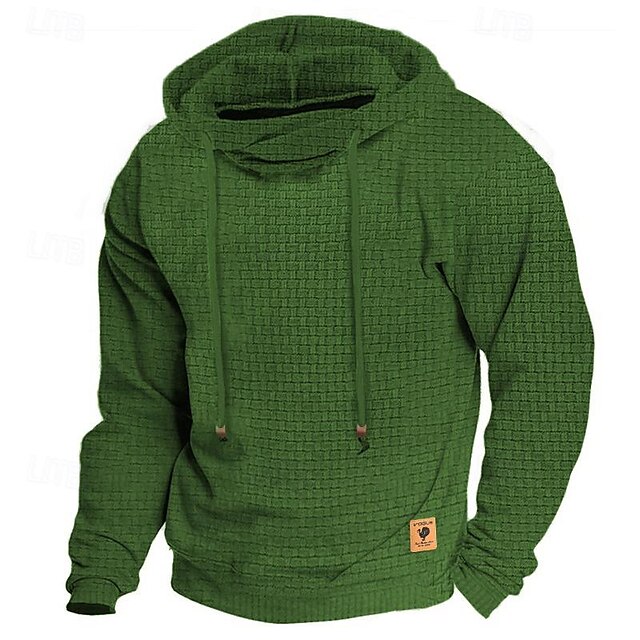  Per uomo Felpa con cappuccio Nero Bianco Verde militare Rosso Blu marino Con cappuccio Liscio Sportivo Giornaliero Sport Originale Essenziale Informale Primavera & Autunno Abbigliamento Felpe con