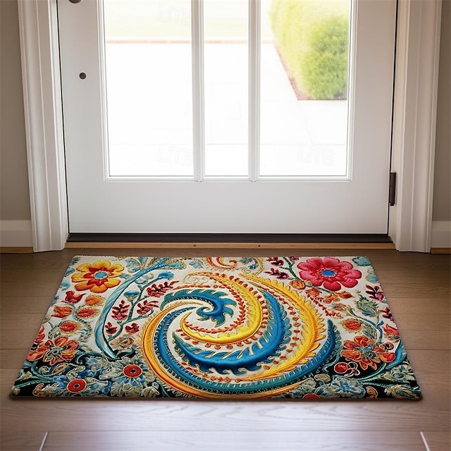  בוהמייני paisely מחצלות שטיחים שטיחים שטיחים רחיצים למטבח שטיח עמיד בפני החלקה שמן שטיח מקורה חיצוני מחצלת עיצוב חדר שינה חדר רחצה שטיח כניסה שטיח
