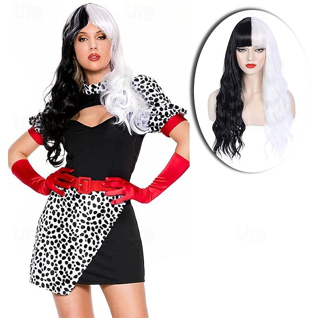  One Hundred and One Dalmatians Cruella De Vil Cosplay Costume Adults' Women's Sexy Costume Carnival Performance Halloween Halloween Carnival Masquerade Easy Halloween Costumes With Costume Wigs